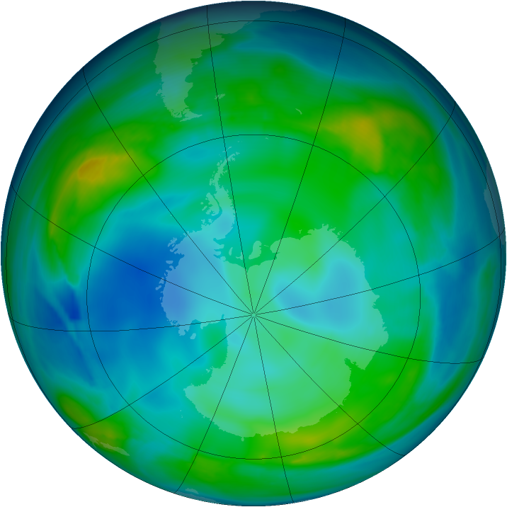 Antarctic ozone map for 30 May 2005